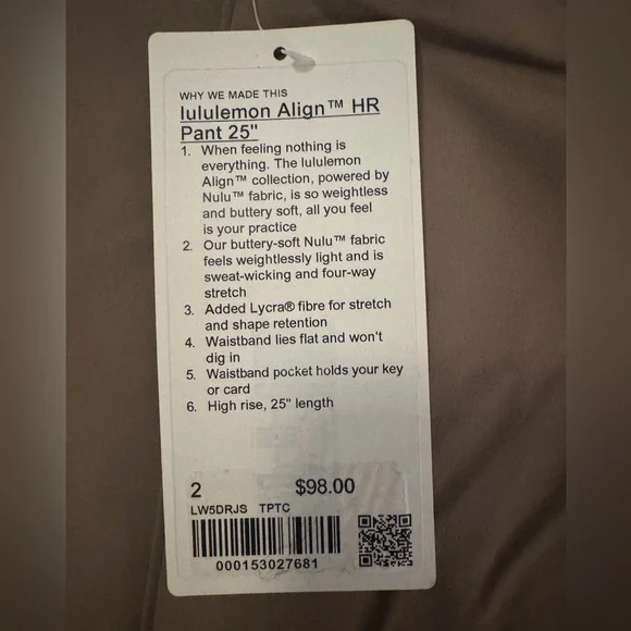 Lululemon Align HR Pant 25" in Taupetastic - Picture 2 of 5